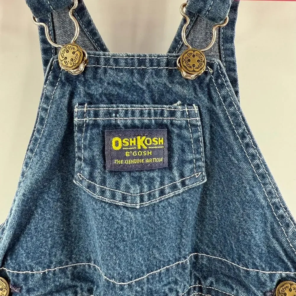 𝅺VINTAGE OSHKOSH B’GOSH Vestbak Overalls 24 Months Denim 100% Cotton Snap USA